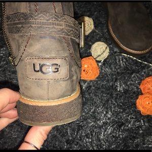 Real leather sherpa lined waterproof UGG boots